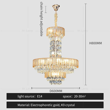 DecorBites™ Crystal Chandelier: Postmodern Multi-layer Luxury for Villa, Hotel Lobby, and Living Room