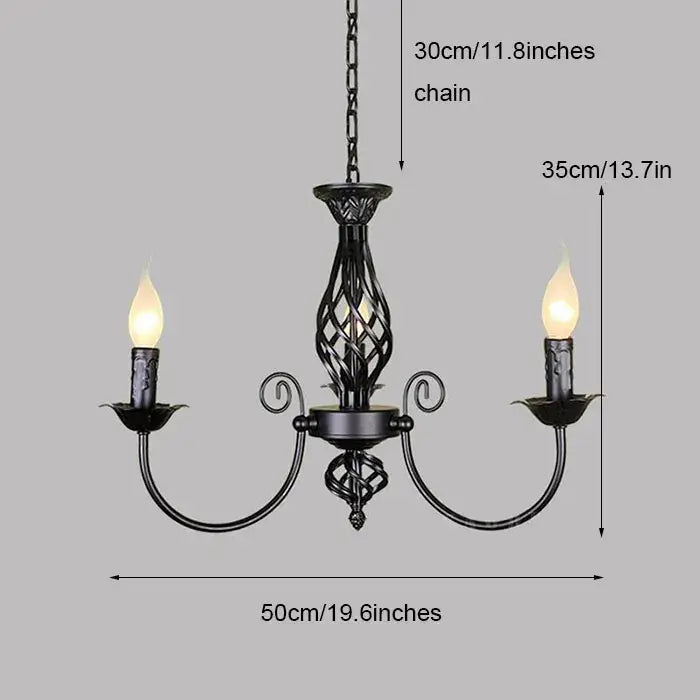 DecorBites™ Modern Black Iron Chandelier for Living Room