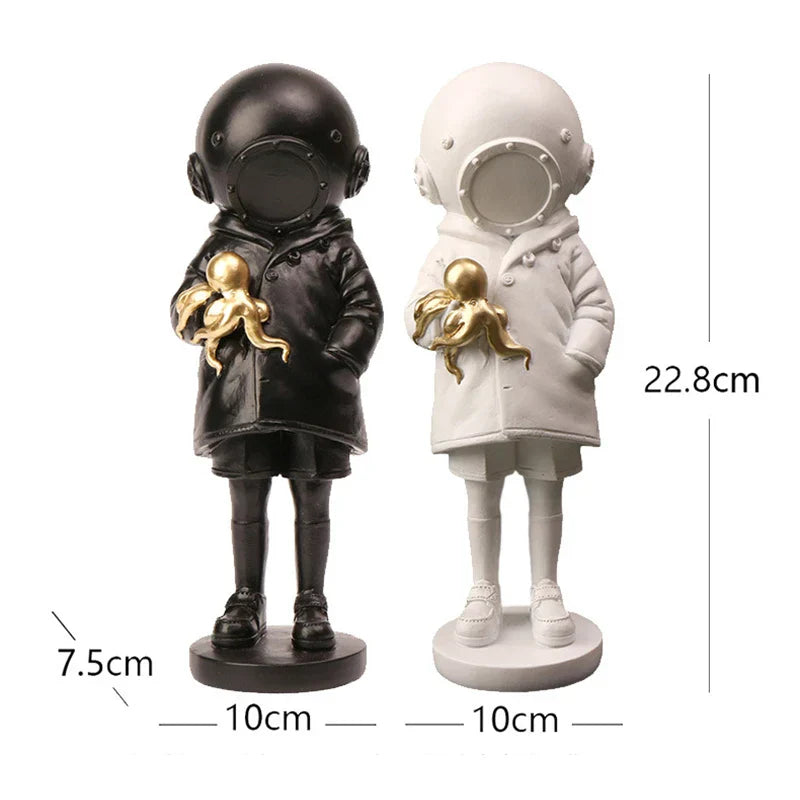 DecorBites™ Diver Sculpture Ornament: Modern Home Office Decor Gift