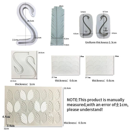 ديكوربايتس™ قالب كيك ثلاثي الأبعاد على شكل أجنحة على شكل رقبة بجعة من السيليكون - إكسسوارات المطبخ
