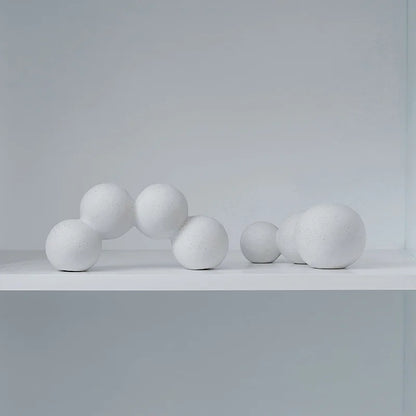 ديكوربايتس™ منحوتة سيراميكية هندسية يدوية: زينة سطح مكتب دائرية تجريدية لديكور المنزل