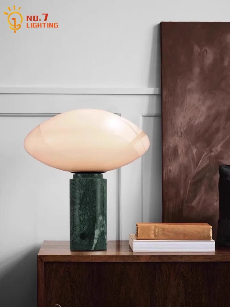 DecorBites™ Green Marble LED Table Lamp Nordic Minimalist Design