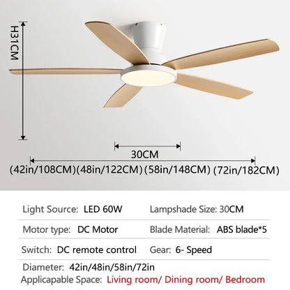 DecorBites™ 72" DC Ceiling Fan Light Remote Control Strong Winds Living Room Mute Chandelier