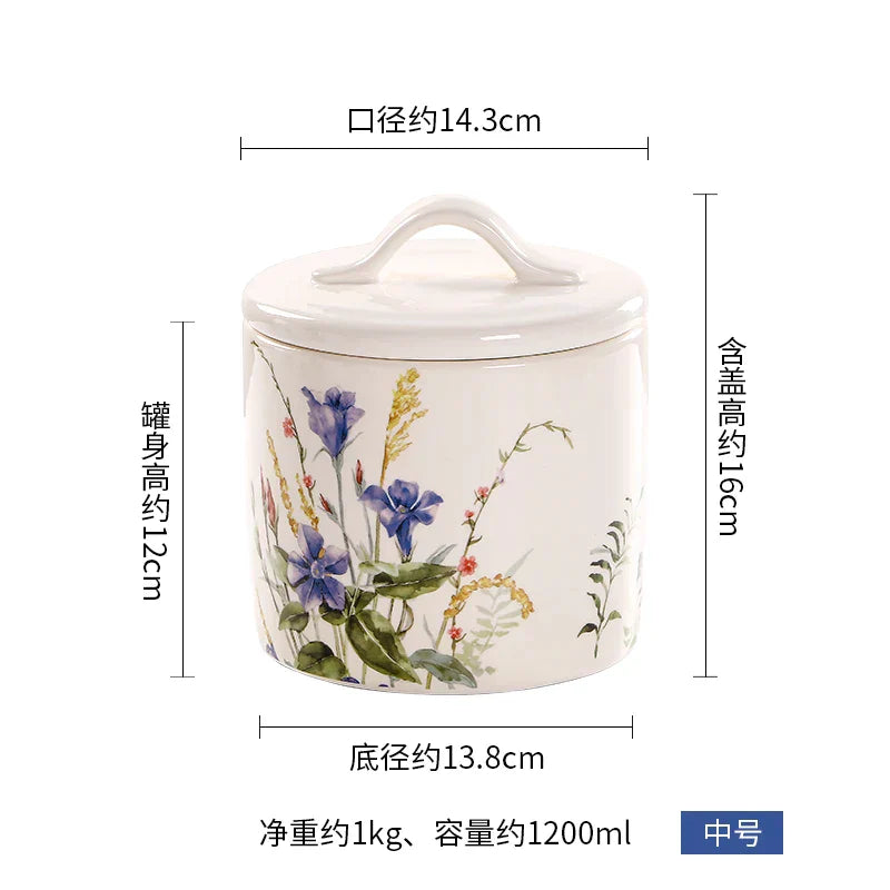 DecorBites™ Large Silicone Sealed Flower Storage Jar, Nut & Tea Caddy, Snack Can, Sugar & Spice Canister