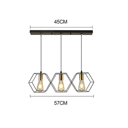 Lámpara de araña LED geométrica DecorBites™: Lámpara moderna con marco de metal para comedor o dormitorio