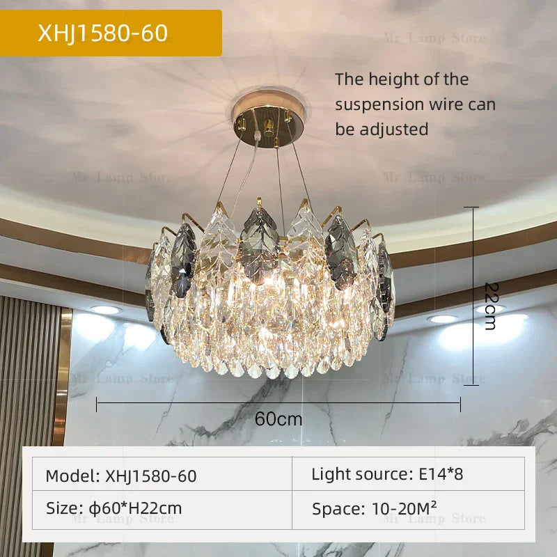 DecorBites™ Crystal Chandelier: Luxury Modern Lighting for Living Room, Bedroom, Kitchen