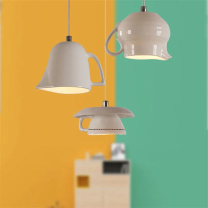 DecorBites™ Ceramic LED Pendant Lights Tea Cup Teapot Hanging Lamp for Kitchen Dining Room