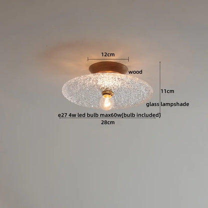 DecorBites™ Glass Wood LED Ceiling Light Modern Ceiling Lamp