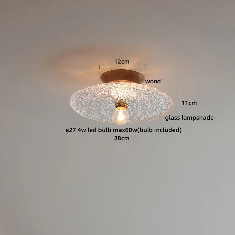 DecorBites™ Glass Wood LED Ceiling Lamp for Home Lighting and Decoration