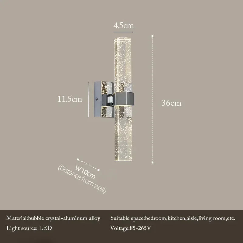 DecorBites™ Bubble Crystal LED Wall Lamp: Modern Bathroom Living Room Bedroom Sconce Lighting