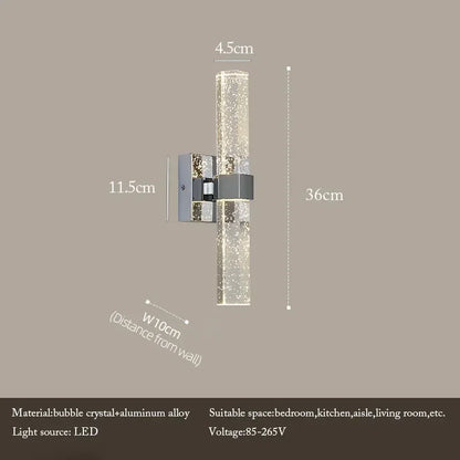 DecorBites™ Bubble Crystal LED Wall Lamp: Modern Bathroom Living Room Bedroom Sconce Lighting