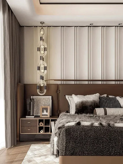 DecorBites™ Crystal Gold Chain Chandelier Ceiling Lamp for Home Décor