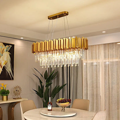 Lámpara de techo colgante LED DecorBites™ Crystal Gold para sala de estar, dormitorio o isla de cocina.