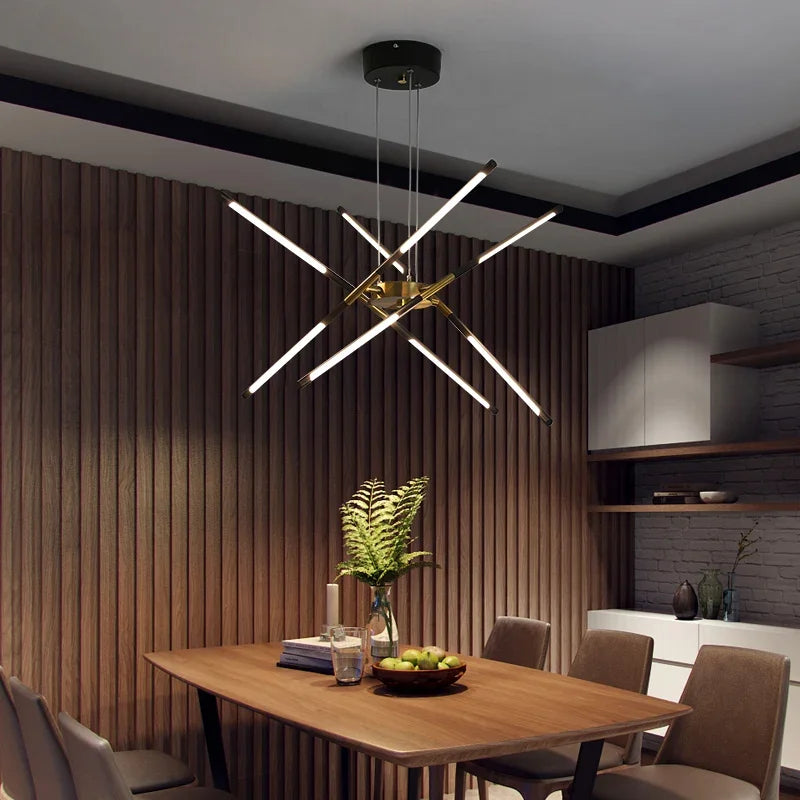 Decorbites™ Leinen-Deckenleuchter: Schwarzgoldenes Pendellampe für Zuhause, Büro oder Restaurant