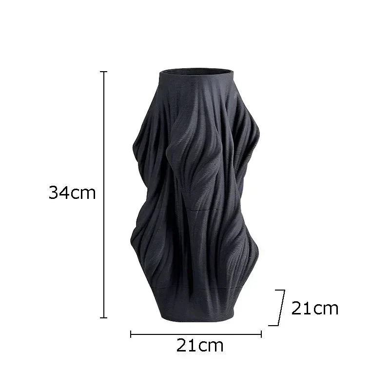 DecorBites™ Ceramic Vase with Artificial Flowers for Desk Decoration and Room Aesthetics