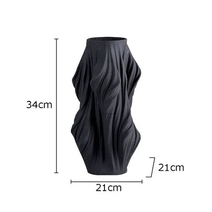 DecorBites™ Ceramic Vase with Artificial Flowers for Desk Decoration and Room Aesthetics