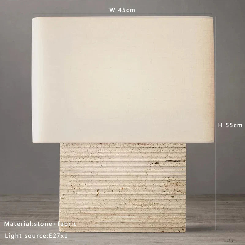 Lámpara de mesa de tela de piedra marrón grande Decorbites™ para decoración del hogar en sala de estar o dormitorio