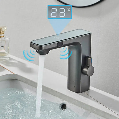 DecorBites™ LCD Sensor Basin Faucet Hot Cold Water Mixer Tap Touchless Vanity Faucet