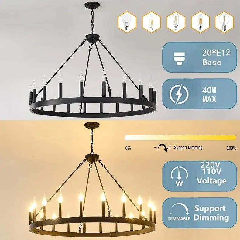 Decorbites™ Vintage Moderne LED-Hängeleuchter Kronleuchter Licht