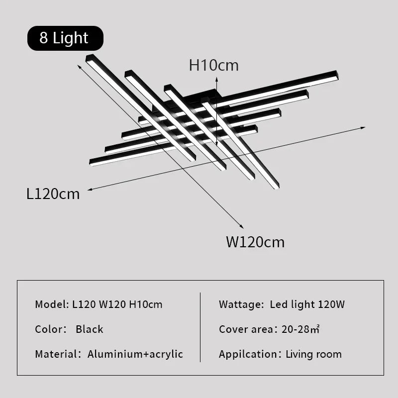 Lámpara de techo LED lineal DecorBites™ para iluminación de sala de estar y dormitorio