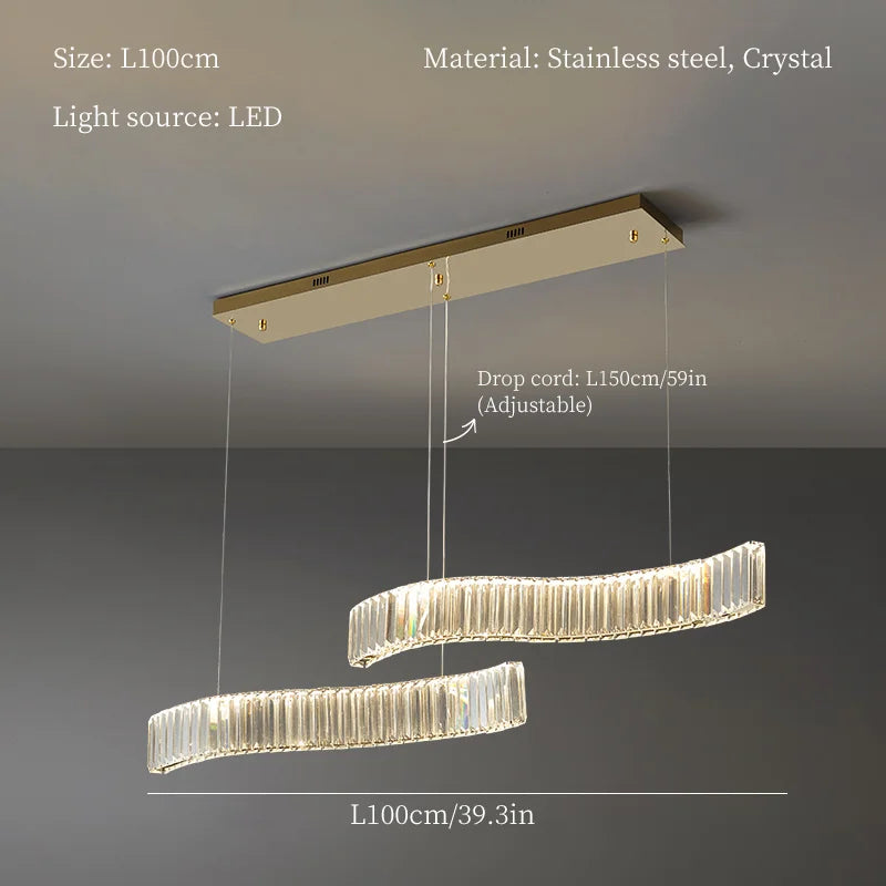 DecorBites™ Crystal LED Chandelier for Modern Luxury Living and Dining Rooms