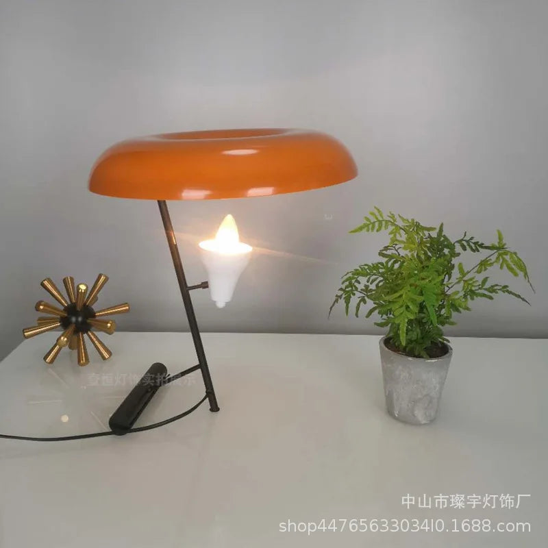 DecorBites™ Elegant Nordic Desk Lamp with Orange Lampshade for Living Room, Bedroom and Study