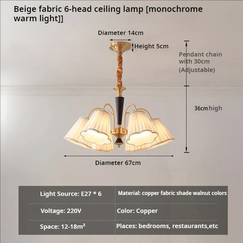 ثريا نحاسية عتيقة من DecorBites™ لغرفة المعيشة وغرفة الطعام على الطراز الريفي الأمريكي القديم