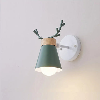 DecorBites™ LED Antlers Wall Lamp Wooden Nordic Vintage Modern Loft Bedroom Lighting E27
