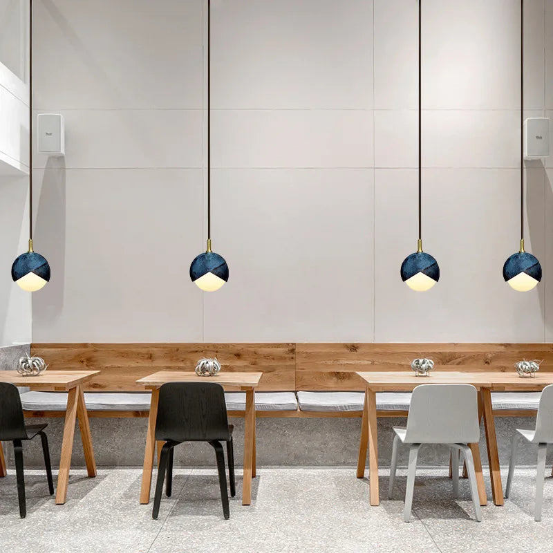 ثريا نحاسية زرقاء من DecorBites™ لجزيرة المطبخ والمطعم