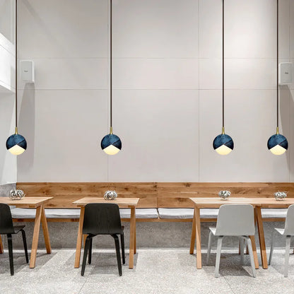 ثريا نحاسية زرقاء من DecorBites™ لجزيرة المطبخ والمطعم