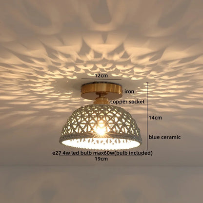 DecorBites™ Ceramic LED Ceiling Lamp Indoor Lighting Semi-Circular Light Fixture