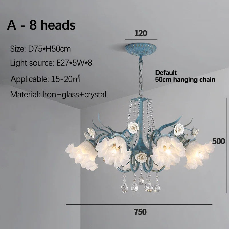 DecorBites™ Crystal Flower Chandelier: Luxury LED French Style for Home, Hotel, or Shop