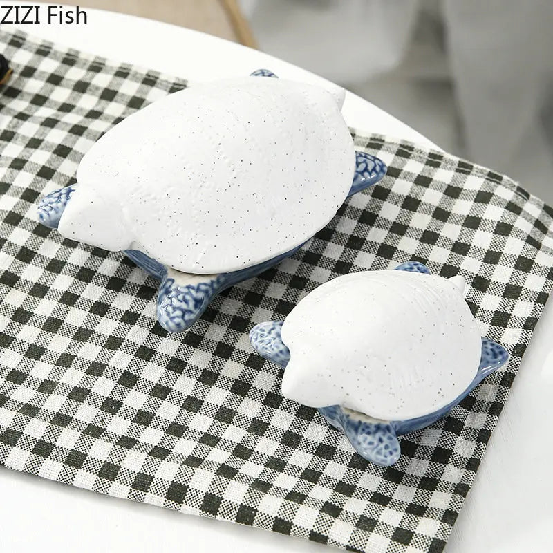 DecorBites™ Ceramic Marine Life Decorative Storage Tray for Dresser or Tabletop