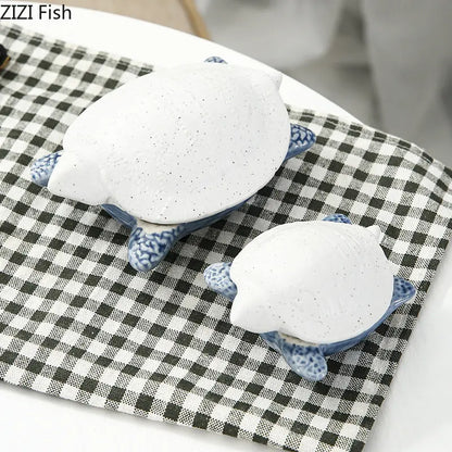 DecorBites™ Ceramic Marine Life Decorative Storage Tray for Dresser or Tabletop