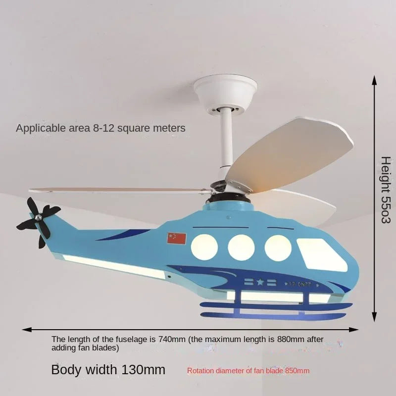 DecorBites™ Helicopter Light Ceiling Lamp for Boy's Room