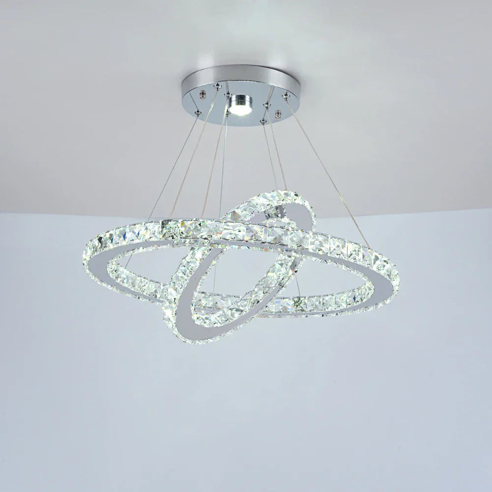 DecorBites™ Crystal Chandelier: Luxury LED Pendant Lighting for Living & Dining Room