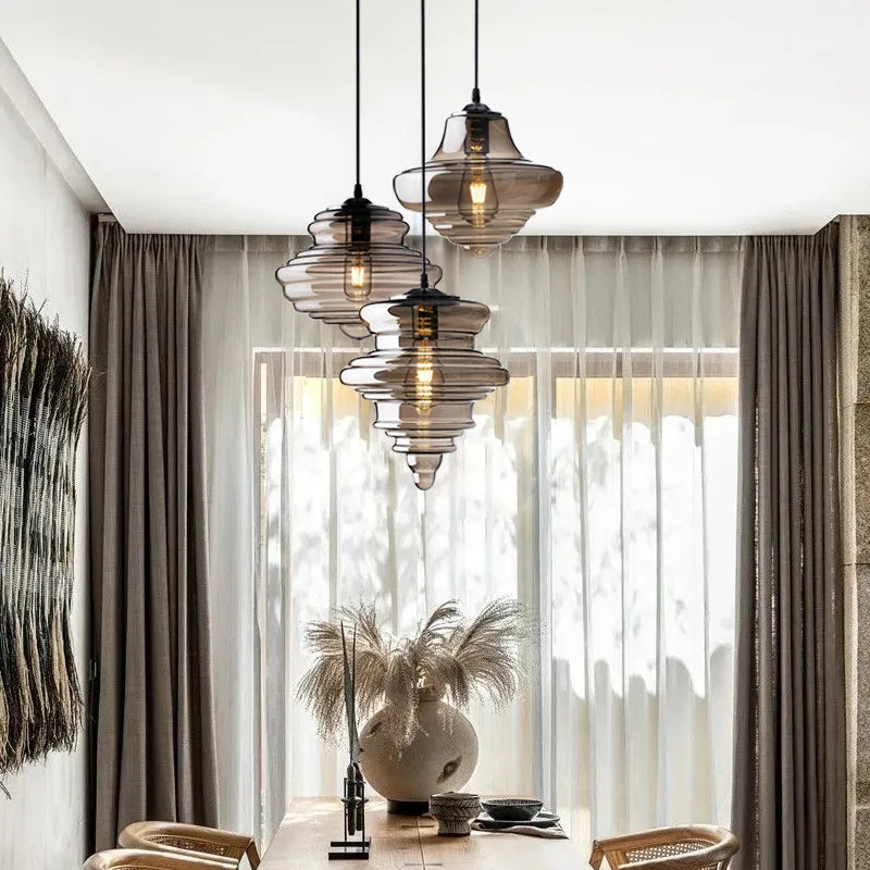 Decorbites™ Industrielles Vintage-Glas-Pendantleuchte für Esszimmer und Schlafzimmer