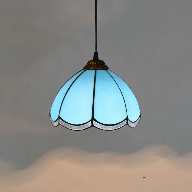 European Stained Glass Pendant Light, 20cm