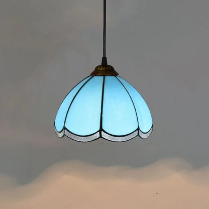 European Stained Glass Pendant Light, 20cm