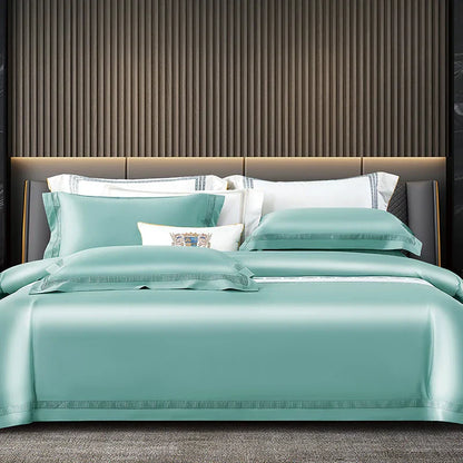 DecorBites™ Egyptian Cotton Duvet Cover Set, 1000TC Bedding: Quilt Cover, Sheet, Pillowcases