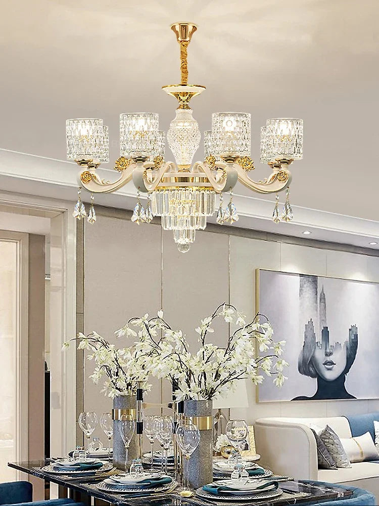 DecorBites™ Crystal Ceiling Chandelier: Modern European Style, High-class Luxury for Living Room, Dining Room