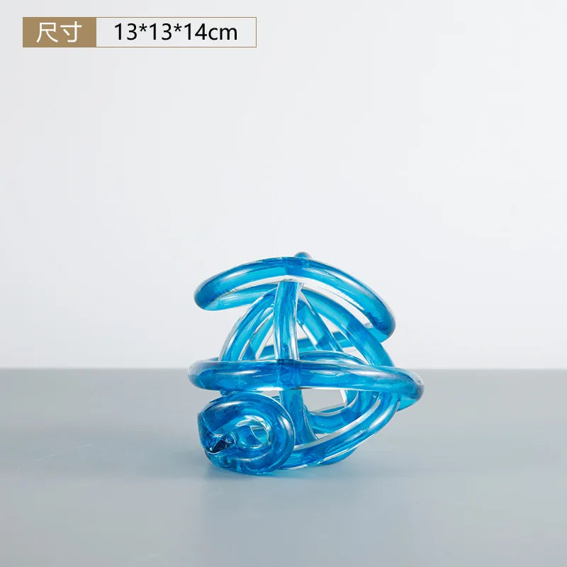 DecorBites™ Glass Coil Ball Sculpture Decorative Figurine