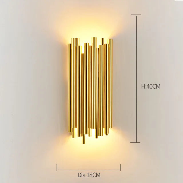 Gold Crystal LED Sconce Warm White 2700K
