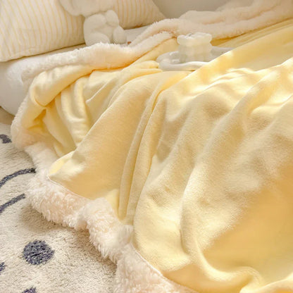 Decobites Plush Lamb Wool Bed Blanket, Soft Cozy Velvet, Warm Fluffy Flannel, 150x200cm, 200x230cm