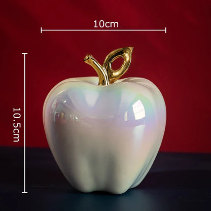 DecorBites™ Golden Ceramic Apple Sculpture Desk Decoration Ornaments Crafts Room Decor