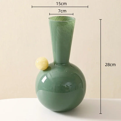 مزهرية زجاجية هندسية على شكل كرة من DecorBites™ للديكور المنزلي وتنسيق الزهور