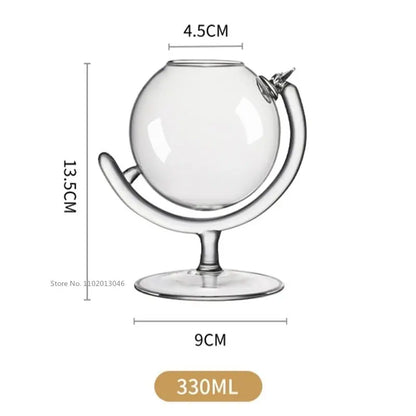 DecorBites™ Globe Shape Wine Glasses Set for Home Bar Parties and Events