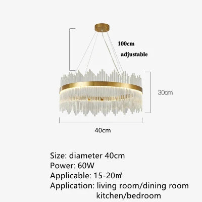 DecorBites™ Crystal Pendant Chandelier Remote Control Dimmable LED Lighting