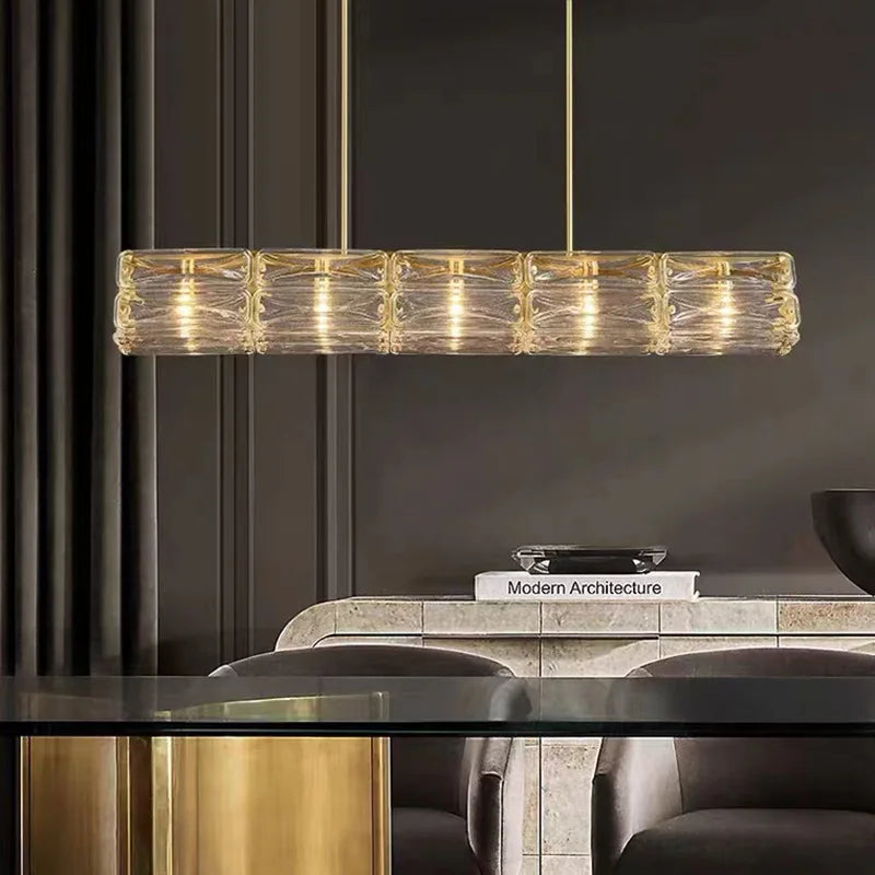 DecorBites™ LED Glass Pendant Light Dimmable Chandelier Kitchen Island Decor