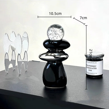 DecorBites™ Decorative Crystal Ball Statue Figurines for Home Decor - Geometric Stone Pile